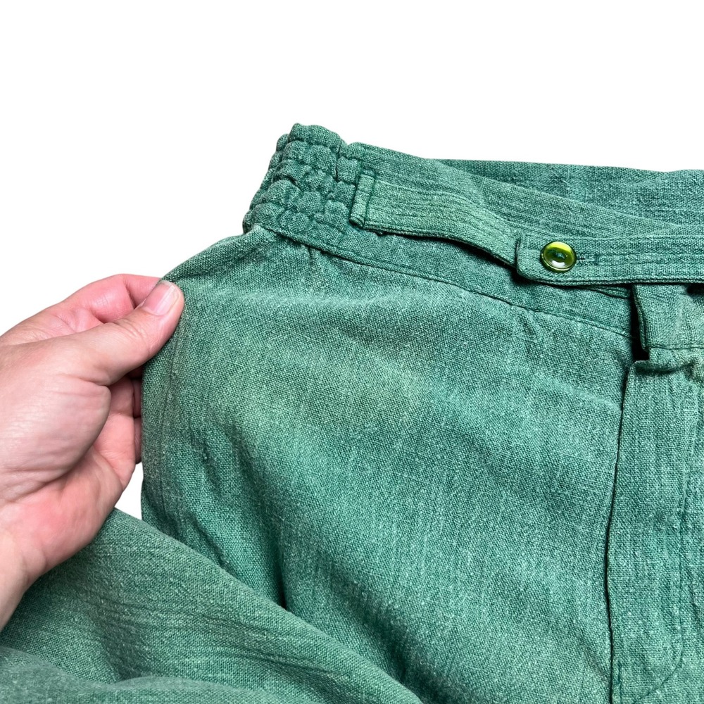 Vintage 70s Alfred Paquette Byer California Green Wide Leg High Waist Pants - Picture 10 of 12